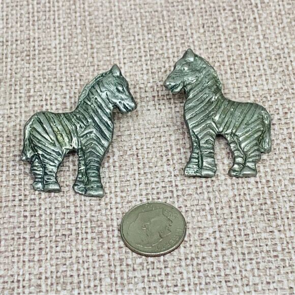 Silver Zebra Earrings - Picture 1 of 2
